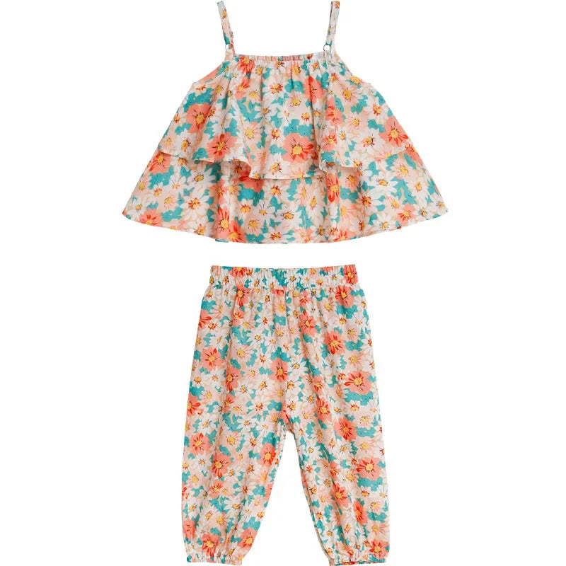 baby Girls' Suits Cute Floral Vest