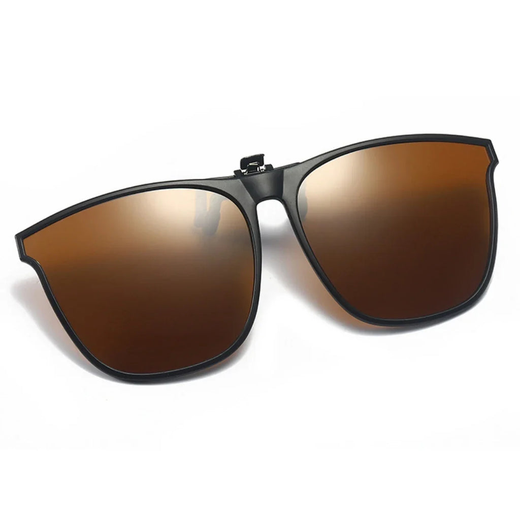 A Pair of New PC Clip Sunglasses for Outdoor Fishing and Driving. Clip Sunglasses for Day and Night Use.