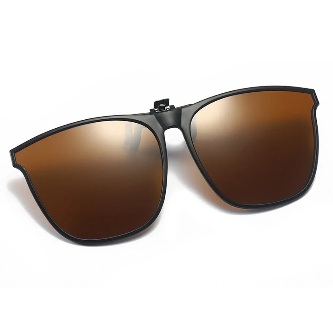A Pair of New PC Clip Sunglasses for Outdoor Fishing and Driving. Clip Sunglasses for Day and Night Use.