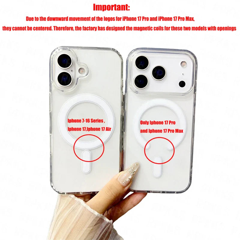 17 Pro Max Coque Magsafe Pour iPhone 17 Pro Max 17Pro 17ProMax Housse Pour iphone17 ProMax Original Transparent Acrylique
