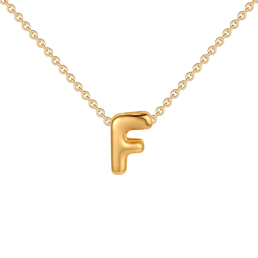 Dainty Mini Bubble Letter Necklace for Women