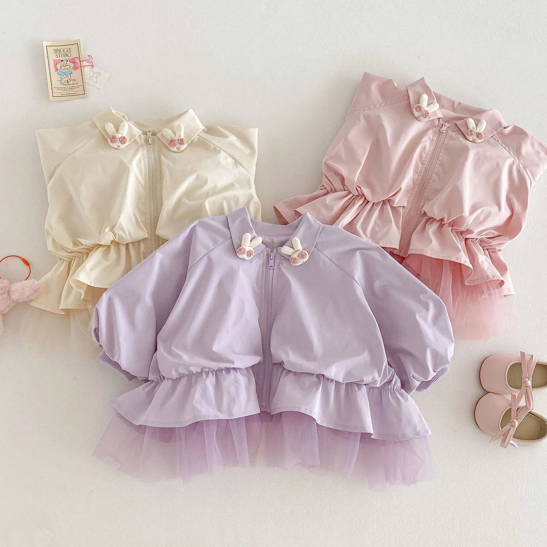 Baby Girl Solid Color Trench Coat