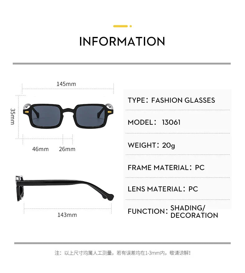 Fashion Luxurious Rectangle Sunglasses Women Oval Vintage Brand Designer Square Sun Glasses Men Shades Female Eyewear Anti-glare
