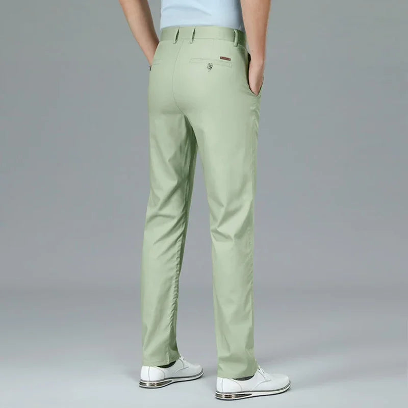 Bamboo Fiber Luxury Straight Pants Men Formal Suit Trouser