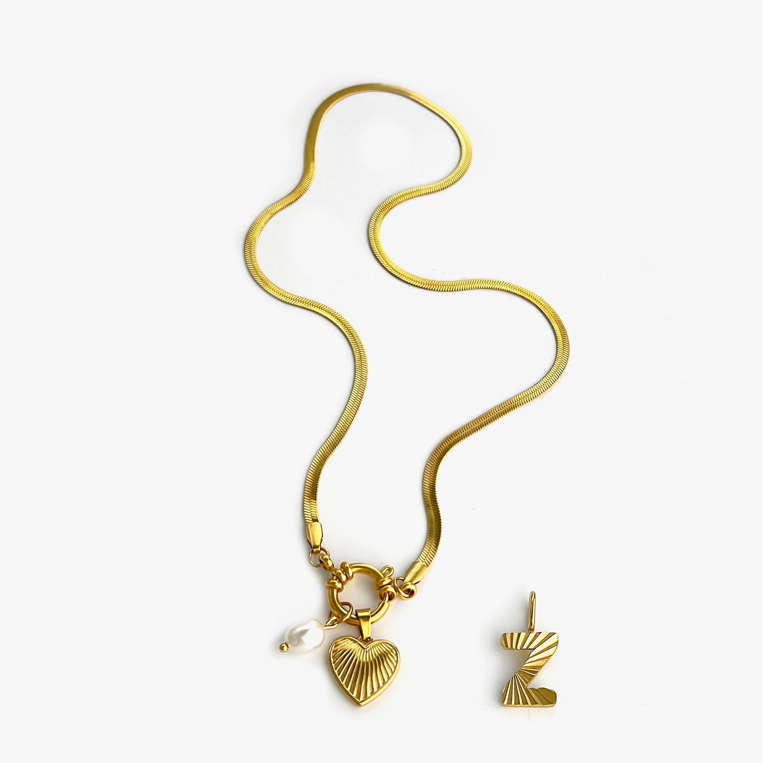 Tarnish Fashion Unusual Jewelry Freshwater Pearl Heart Pendant Necklace