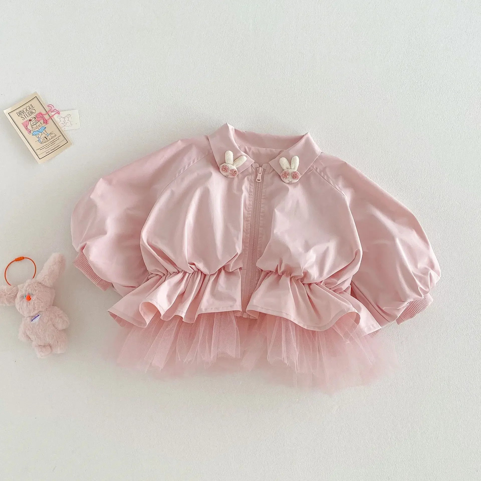 Baby Girl Solid Color Trench Coat