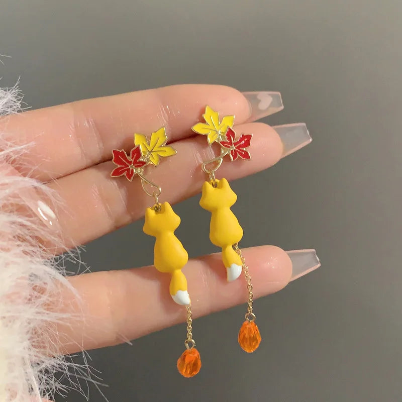 Cloud Crane Dangle Earrings For Women