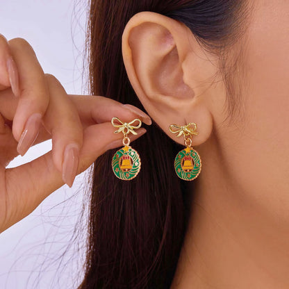 Fashion Christmas Asymmetrical Dangle Earrings for Women