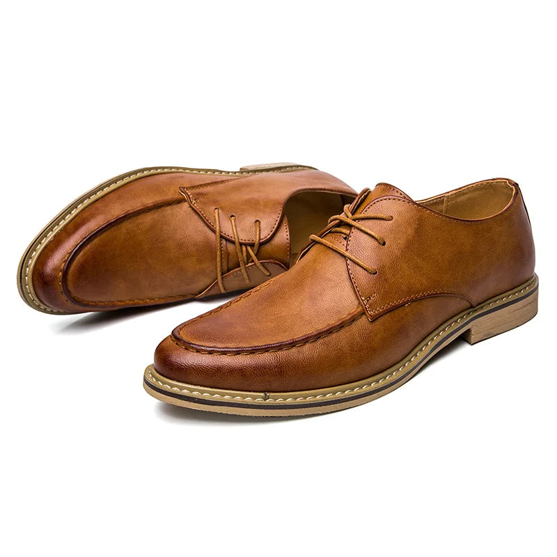Autumn business casual leather Derby shoes soft soled British formal dress pointed wedding groom leather shoes man