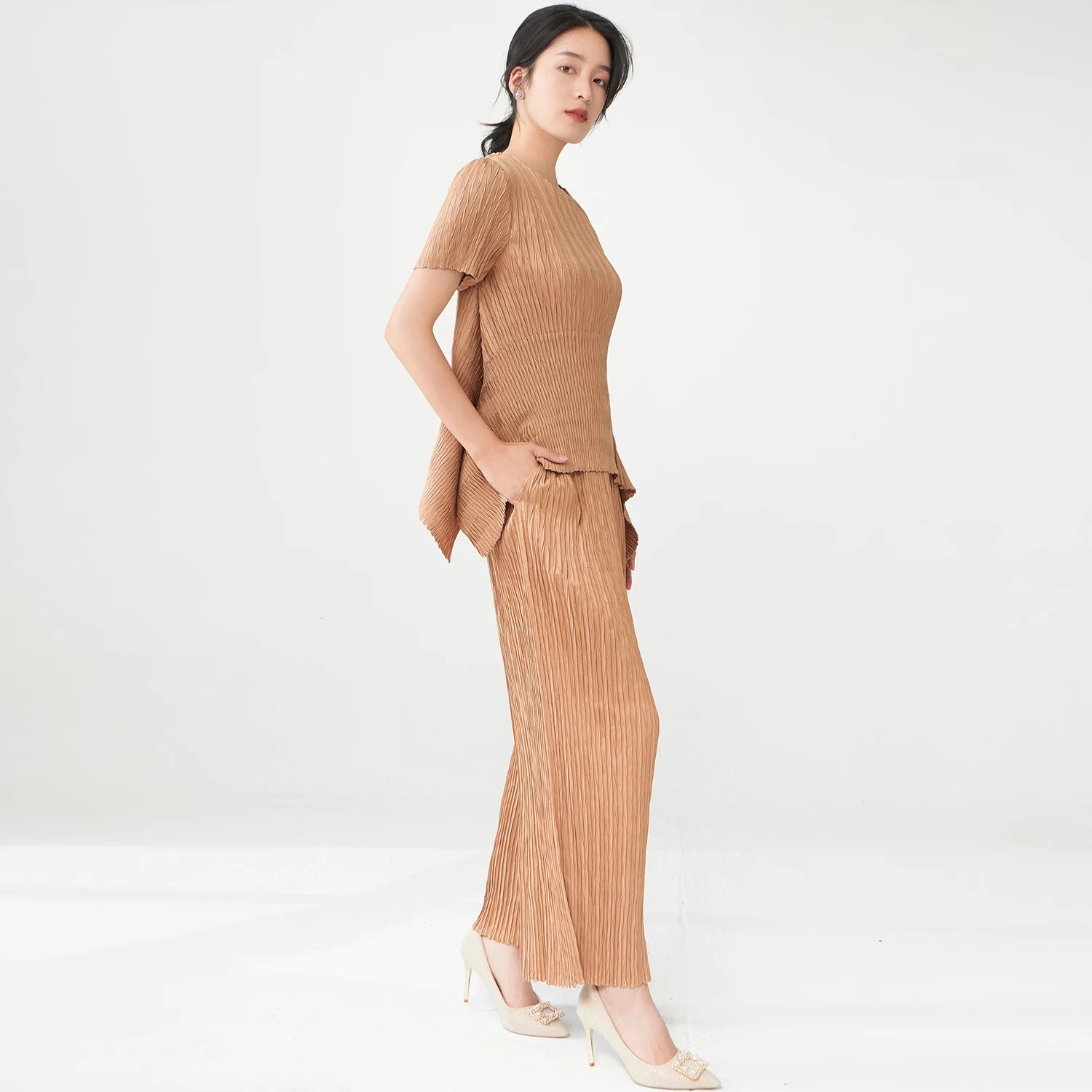 Women's pleated office casual suit