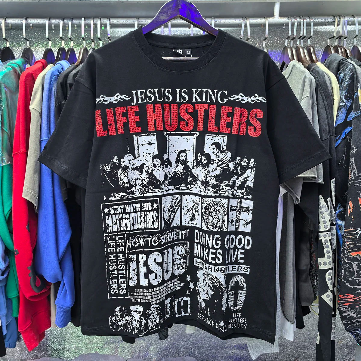 Masked Angel Shooting Arrows Diamond Cotton Short Sleeve Tshirts for Men and Women Crew Neck Loose Summer T-shirt Oversized Tees