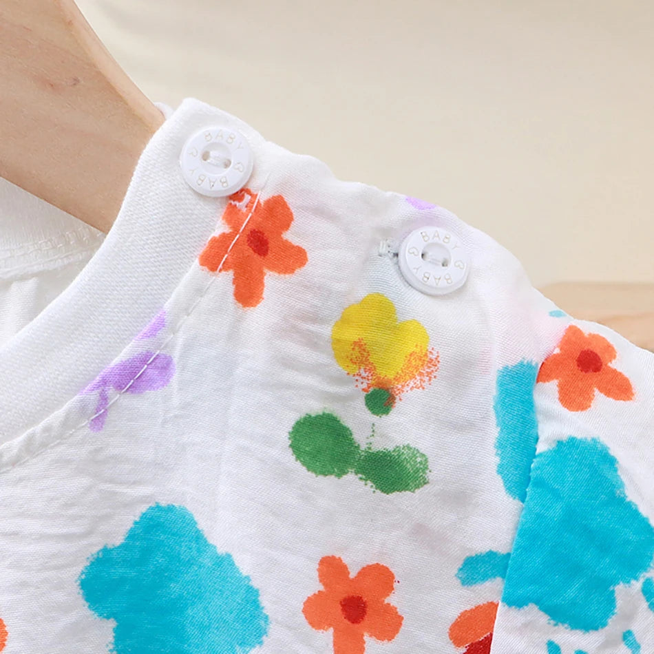 Soft Kids 2-Piece Set Breathable Short Sleeve Shorts