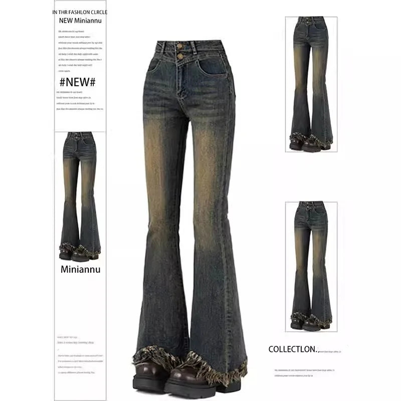 Flared Jeans Ladies Women's Wide Pants Women's Denim Shorts Y2k Baggy Jeans Pants for Woman Jean Shoujo Girl Style Coquette Pant