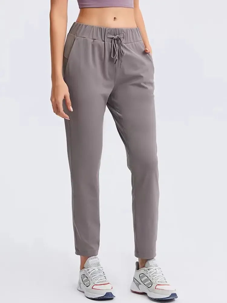 Lemon Women On The Fly Yoga Sport Pants Workout Running Leggings 4 Way Stretch Fabric with Side Pockets Outdoor Gym Trousers