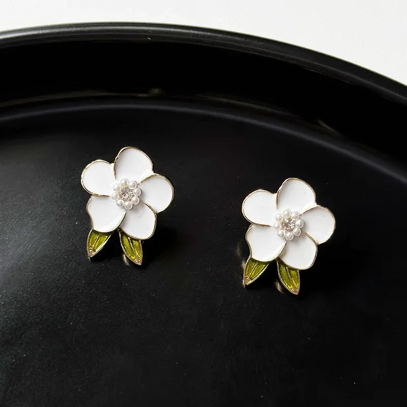 Green Color Crystal Dangle Earrings for Women