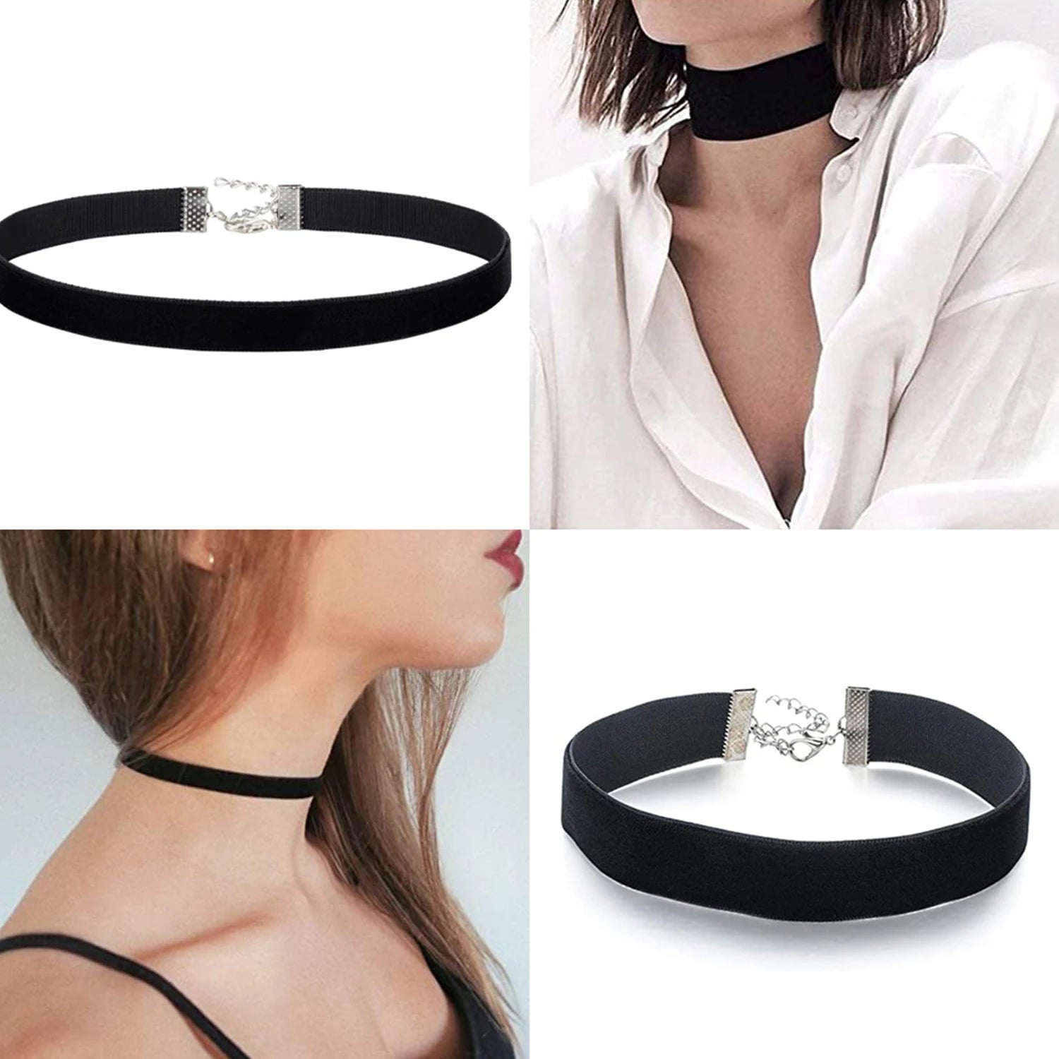 Gothic Style Black Velvet Choker Necklaces Rope Women