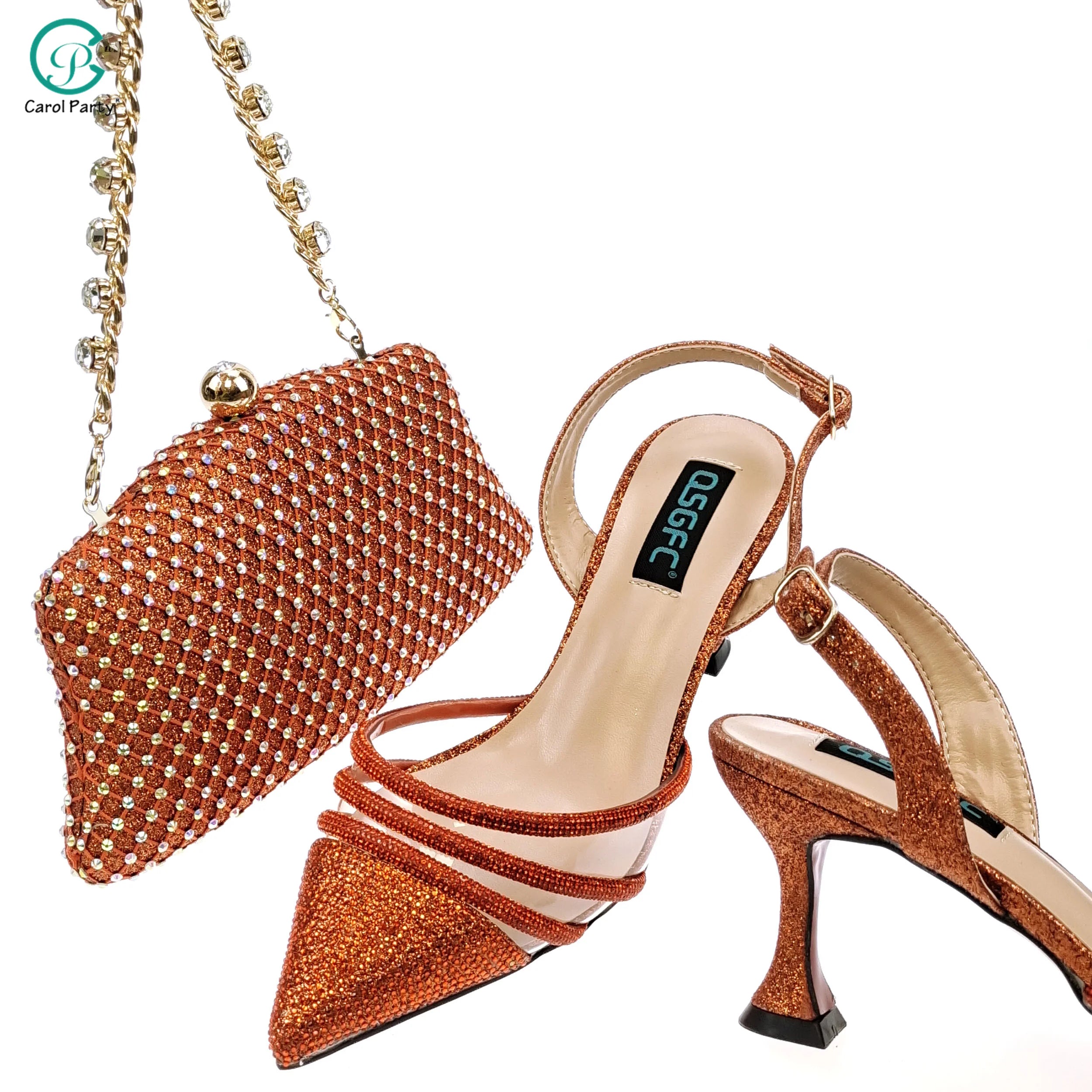 Women's Fashion Crystal Square Button Pointed High Heels