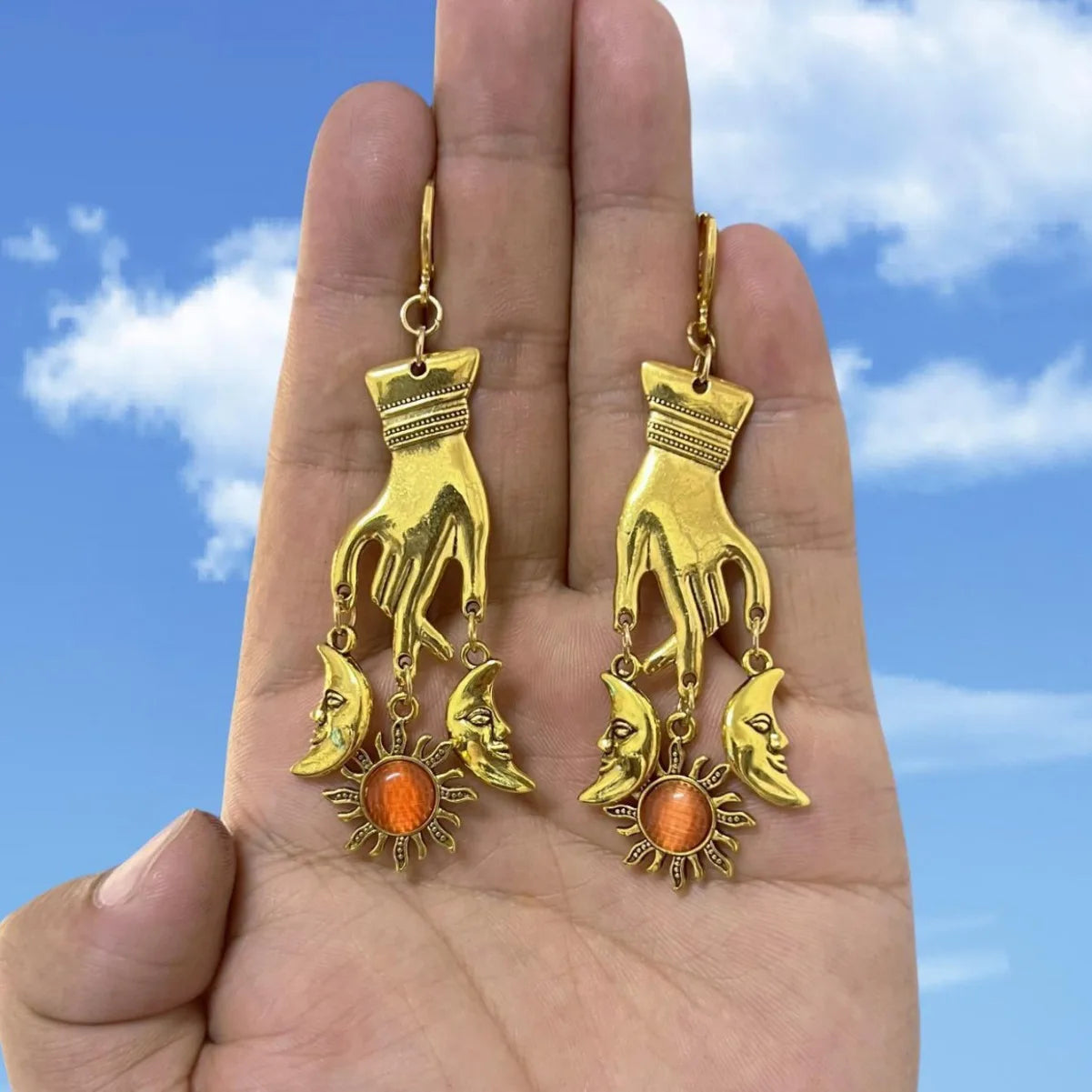 Vintage Sun Earrings Women Fashion