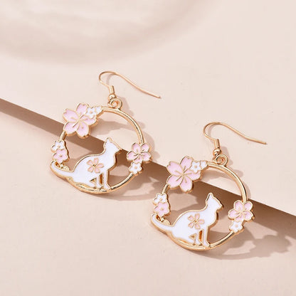 Fashion Cute Enameled Animal Dangle Drop Earrings