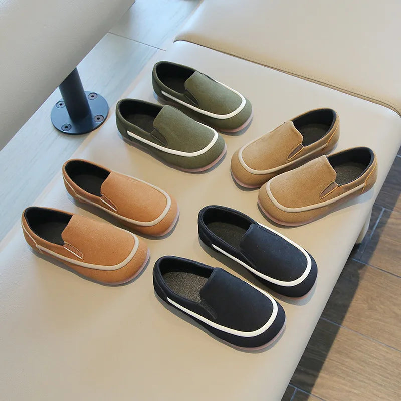 Boys Moccasins Toddlers Kids Loafers Slip-on Fashion New Spring Autumn Flock Fabric Children Casual Shoes Flats Anti-skid Soft