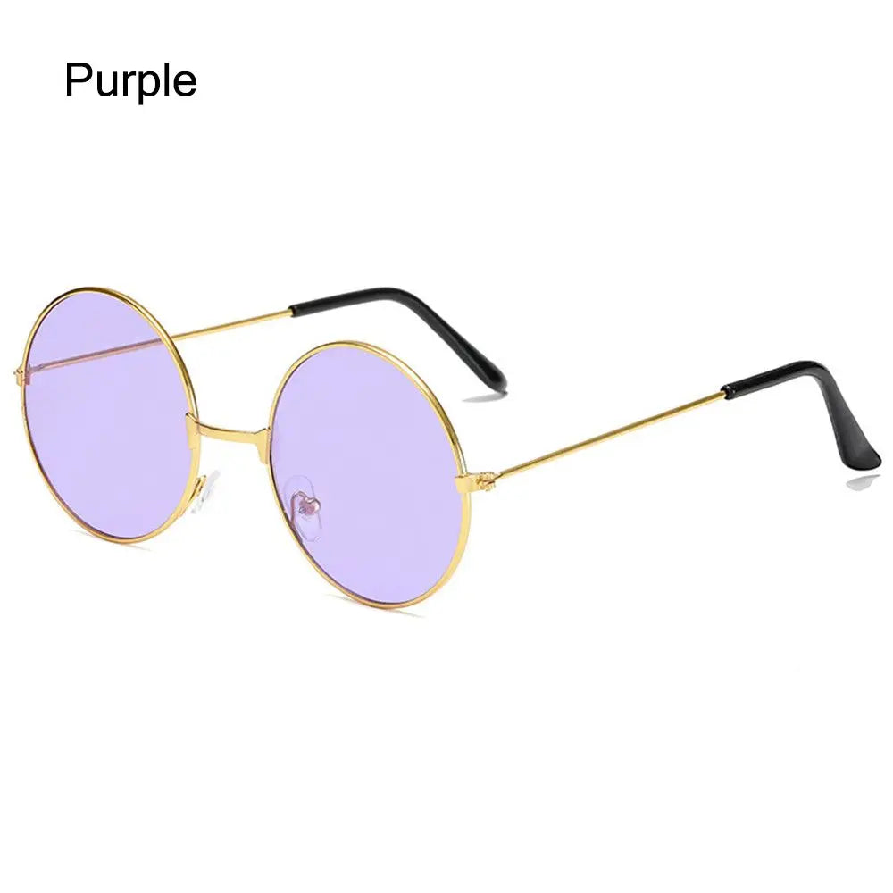 Fashion Vintage Round Sunglasses Women UV400 Sun Glasses Colorful Round-frame Glasses Female Male Metal Mirror Oculos De Sol