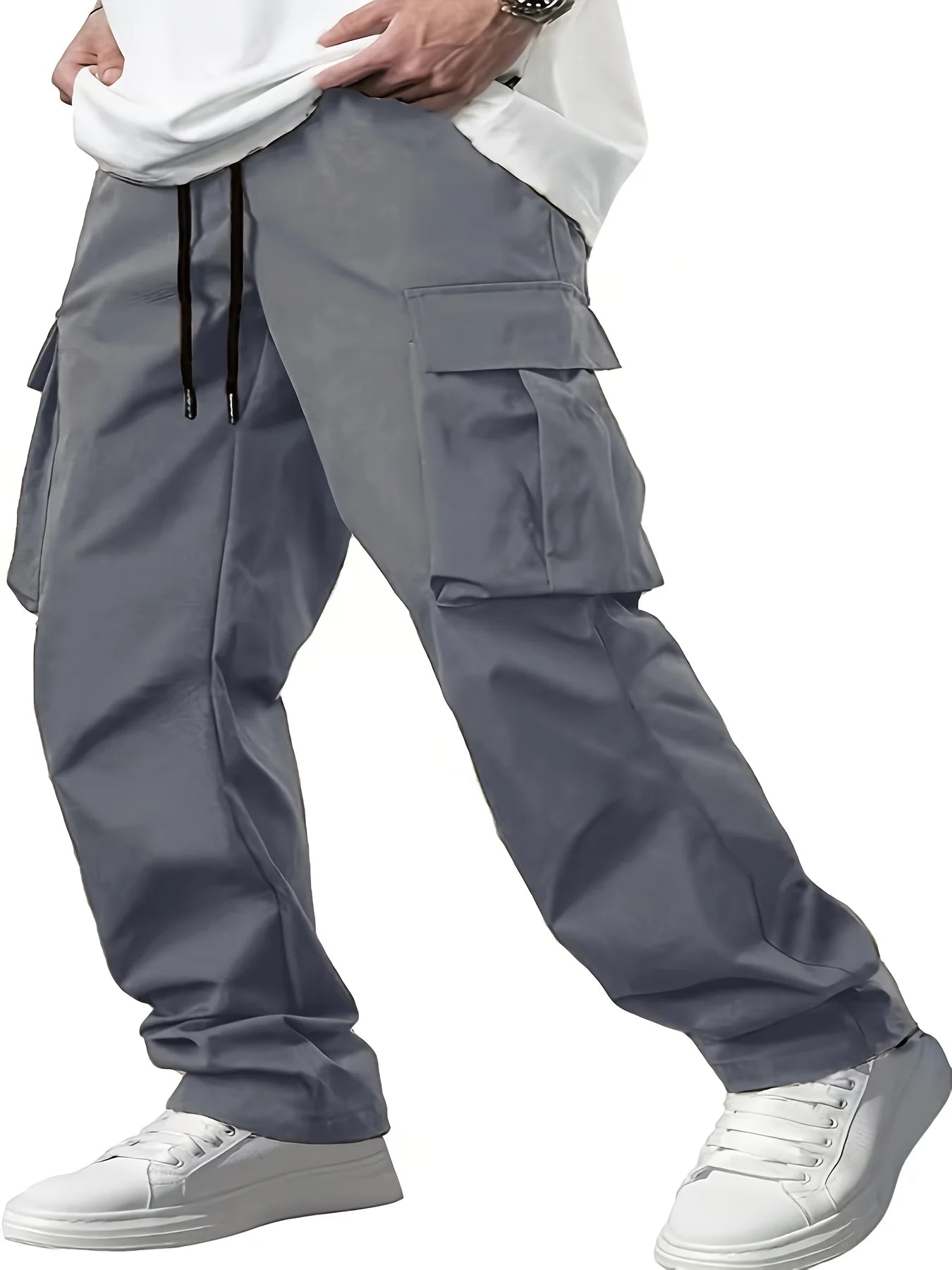 Men's casual loose straight tube Cargo Pants