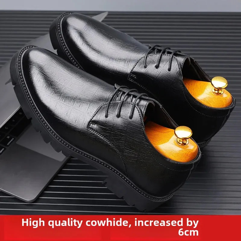 Men's Genuine Leather Shoes – Breathable Formal Casual Footwear, Sizes 40–48, Black/Brown