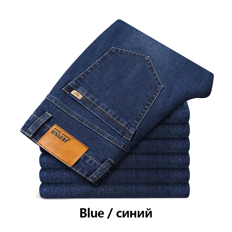 Cotton Men's Jeans Denim Pants Brand Classic Clothes Overalls Straight Trousers for Men Black Oversize Large Size 35 40 42 44 46