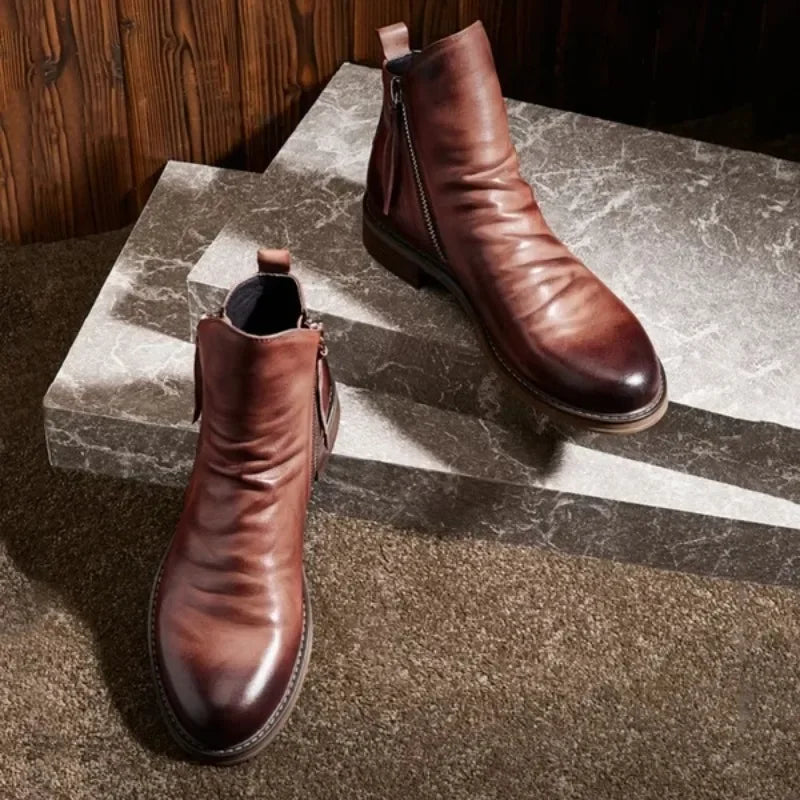 Men's Comfortable Top Zipper Boots