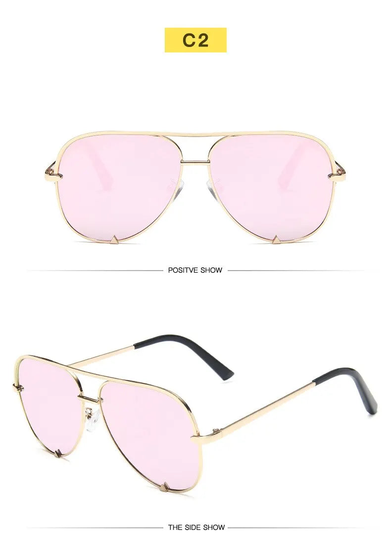 European And American Retro Style Double Beam Toad Mirror Men and Women Metal Sunglasses