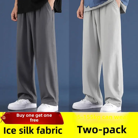 Thin Draped Men's Pants Loose Fit Casual Trousers