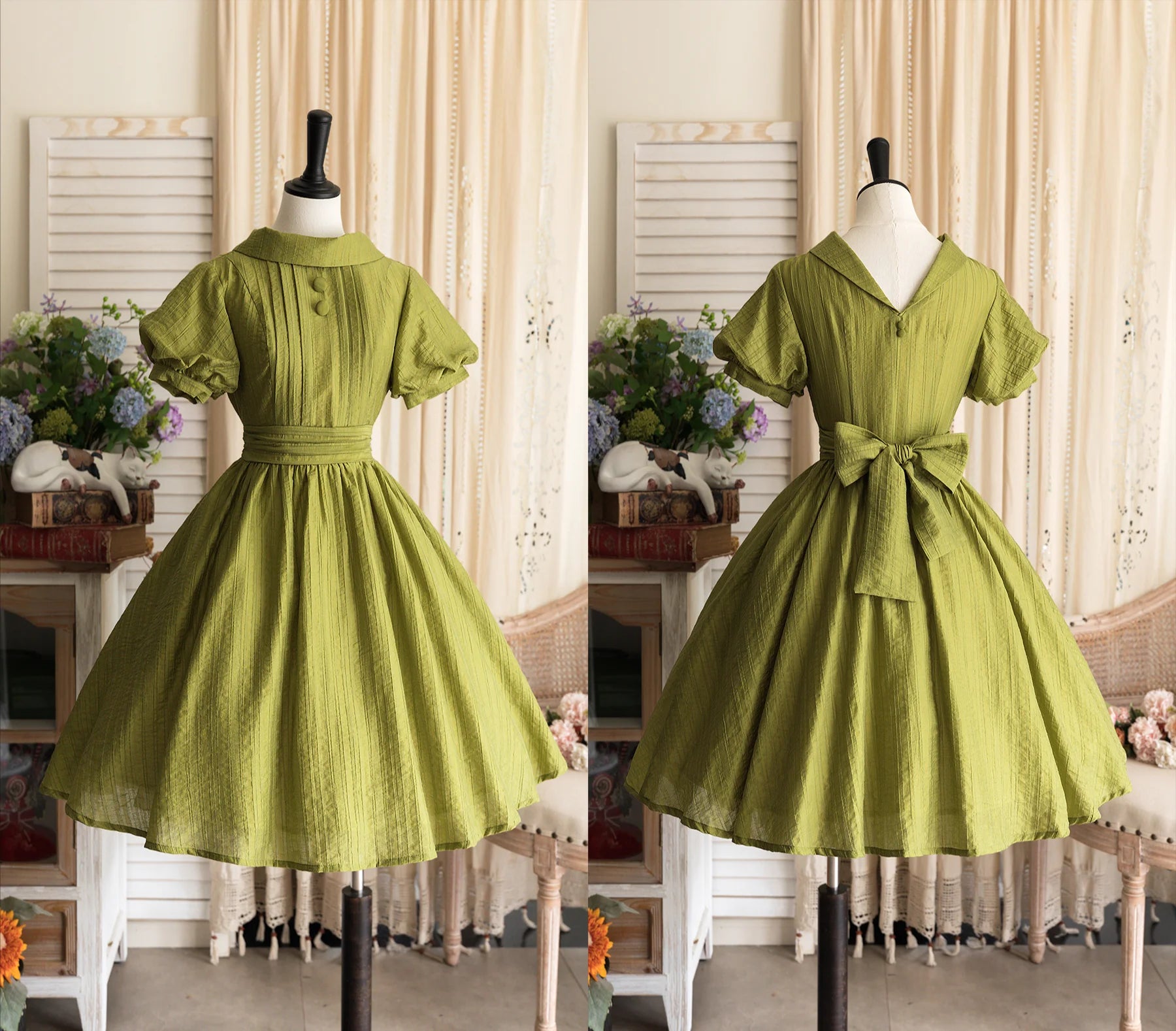 Retro Pastoral Style Elegant CLA Classical Tencel Dress for Women