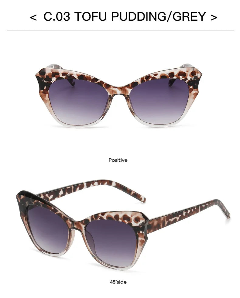 Cat Eye Vintage Sunglasses Women Brand Designer Fashion Gradient Sun Glasses Female Retro Mirror Outdoors Shades Oculos De Sol