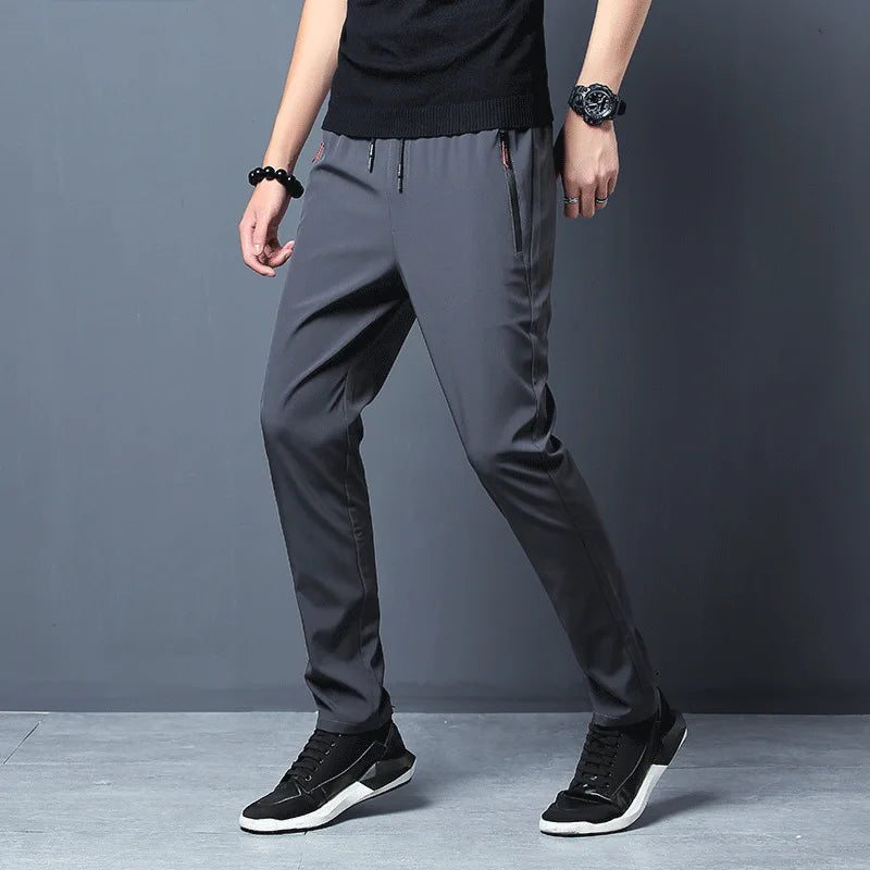 \Men Running Pants With Zipper Pockets Training Joggings Sports Trousers