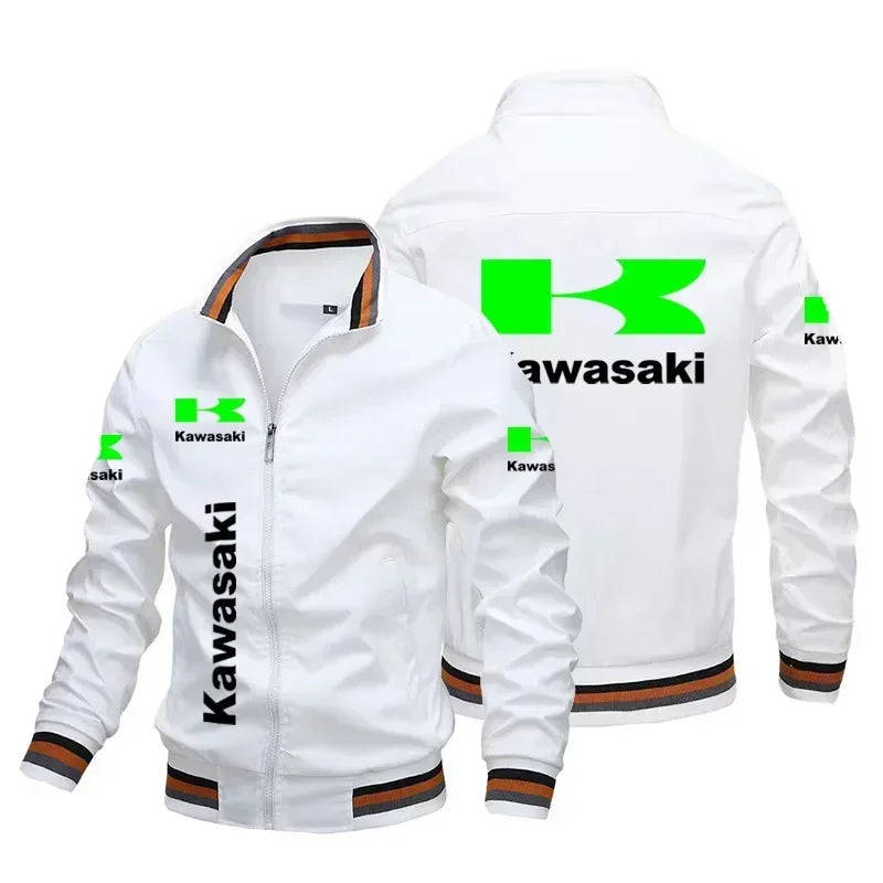Kawasaki Herrenjacke, Fahrrad-Rennfahrerjacke, Outdoor-Sport-Motorradjacke, locker, lässig, Oversize, Herren-Kawasaki-Bekleidung