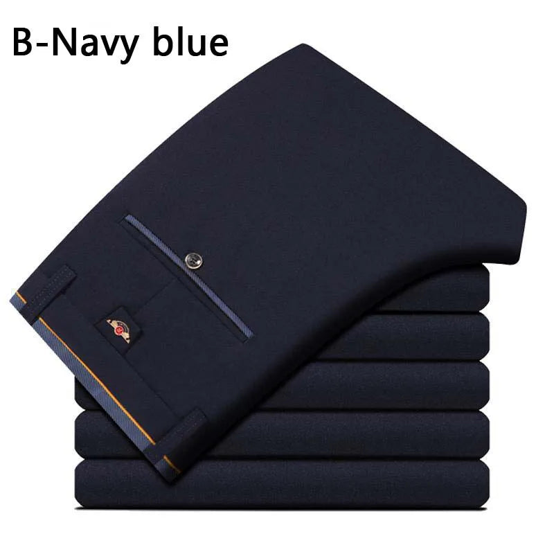 Men's Summer Fashion Business Casual Long Pants Suit Pants