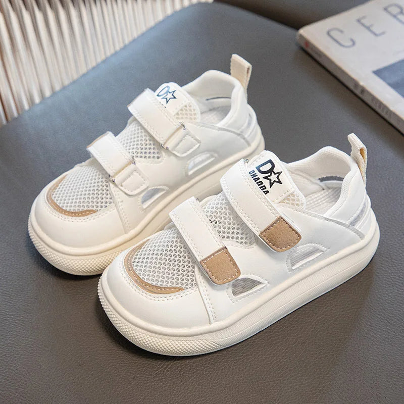 Oulylan Summer Hollowed Out Mesh Sneakers Fashion Children's Breathable Board Shoes Girls Casual Antiskid Running Footwear