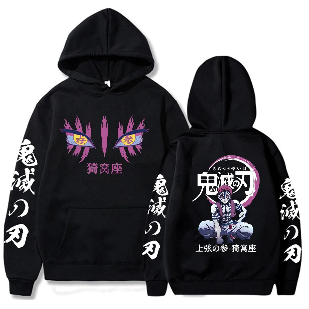 Japanese Anime Demon Slayer Hoodies for Men Akaza