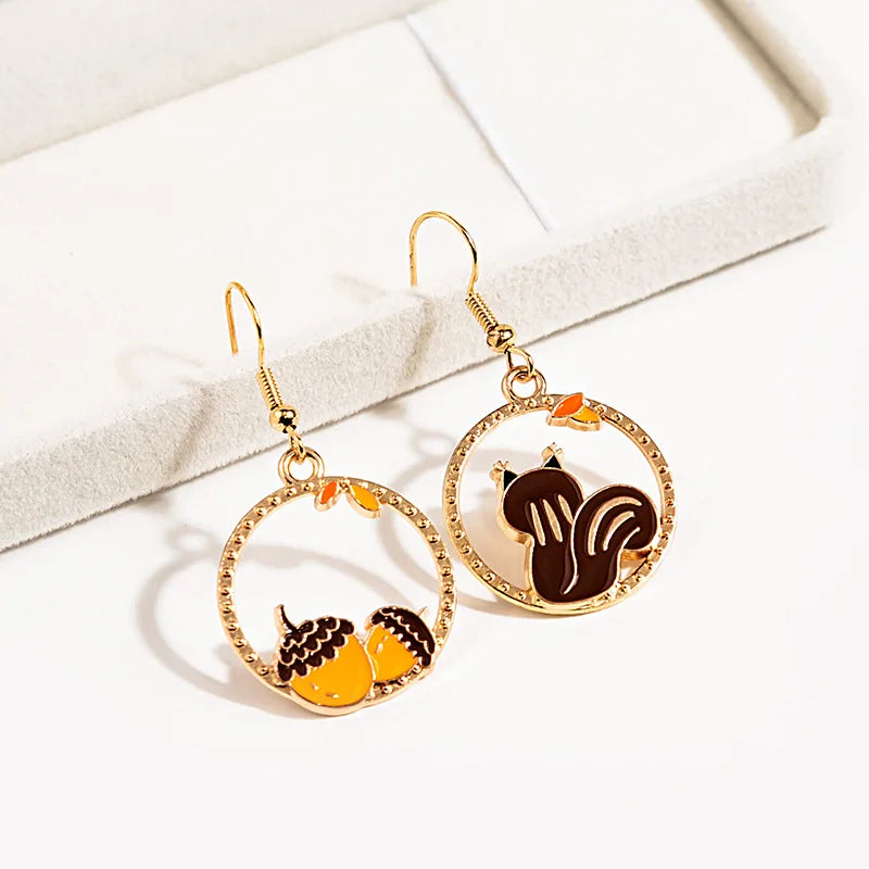 Fashion Cute Enameled Animal Dangle Drop Earrings
