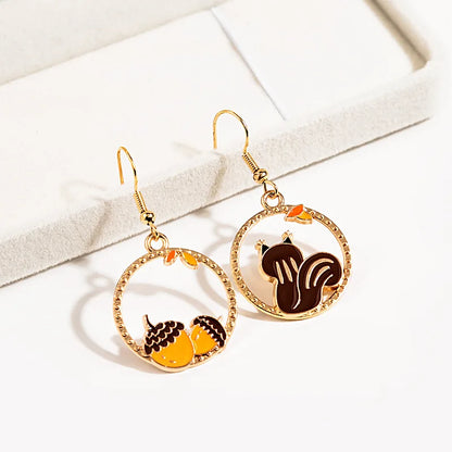 Fashion Cute Enameled Animal Dangle Drop Earrings