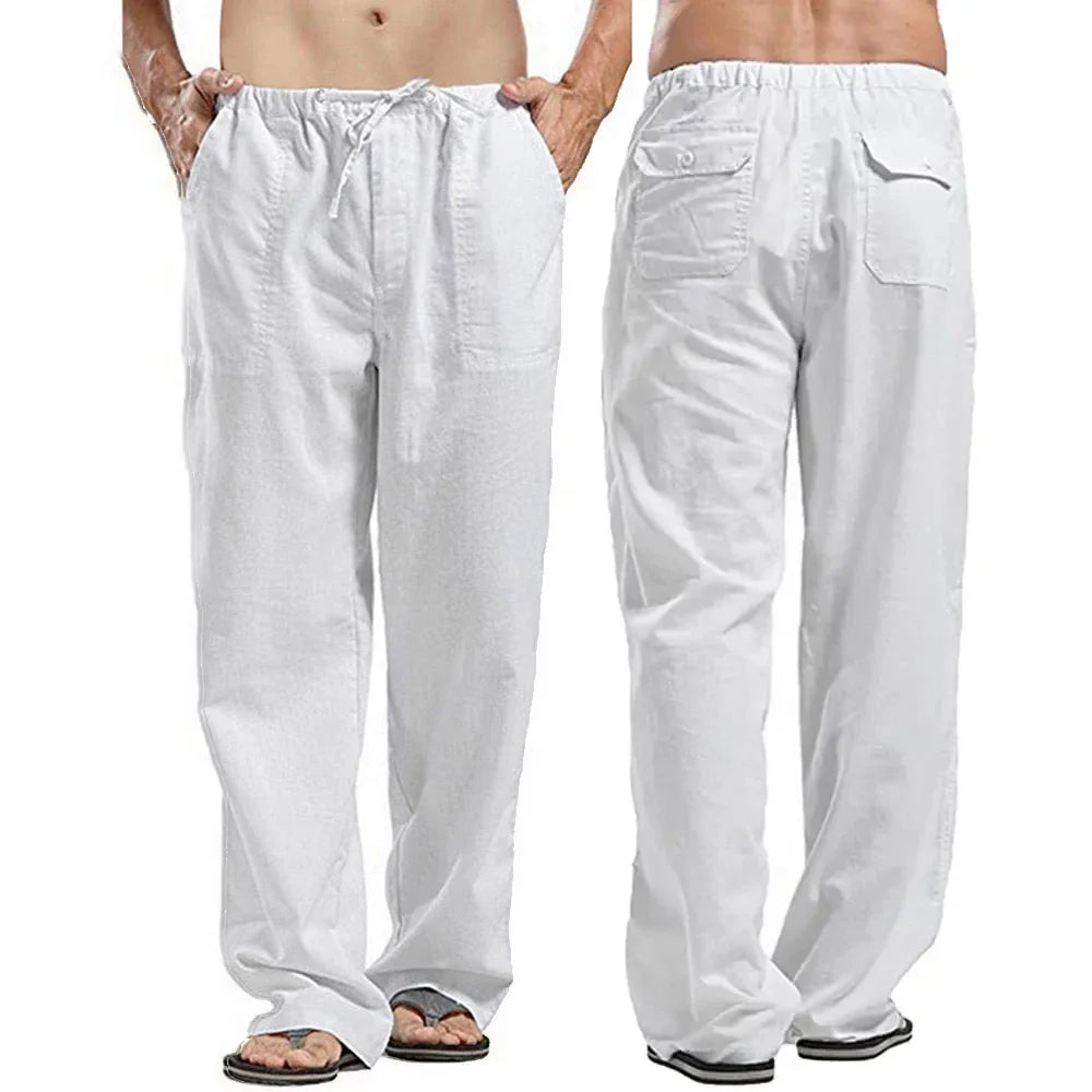 Men's Cargo Trousers Linen Pants