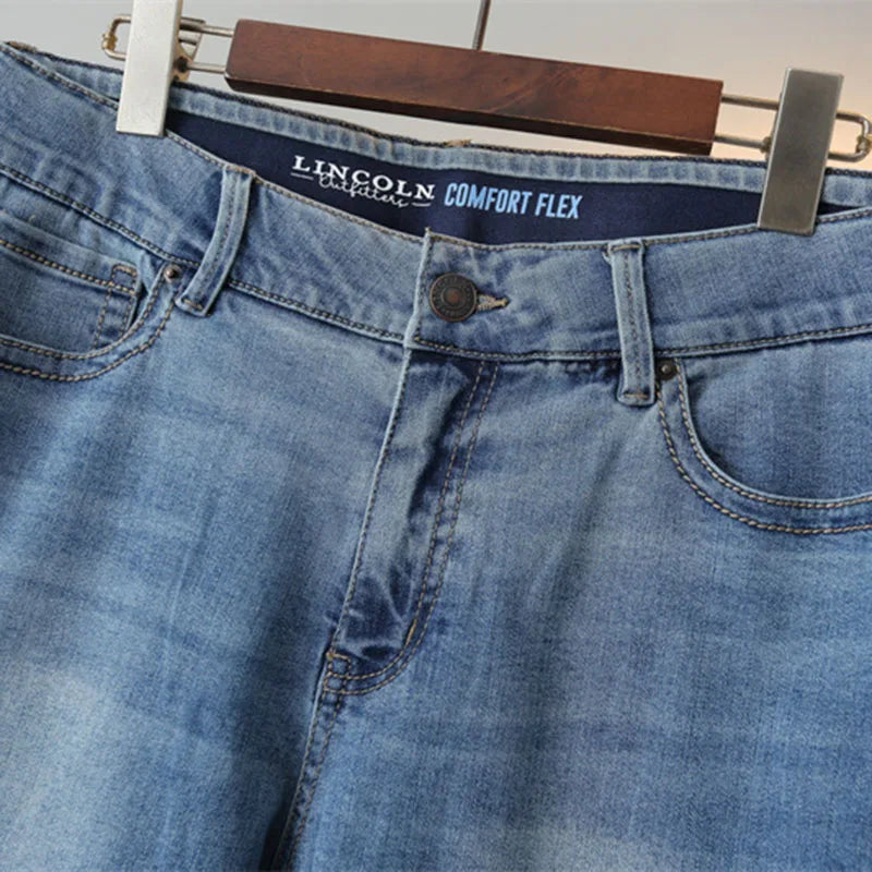 2024 Large Size Jeans Women's Ankle-Length Pants Spring Summer Stretch Denim Straight Pants Crimping Casual Pants Plus Size 7xl