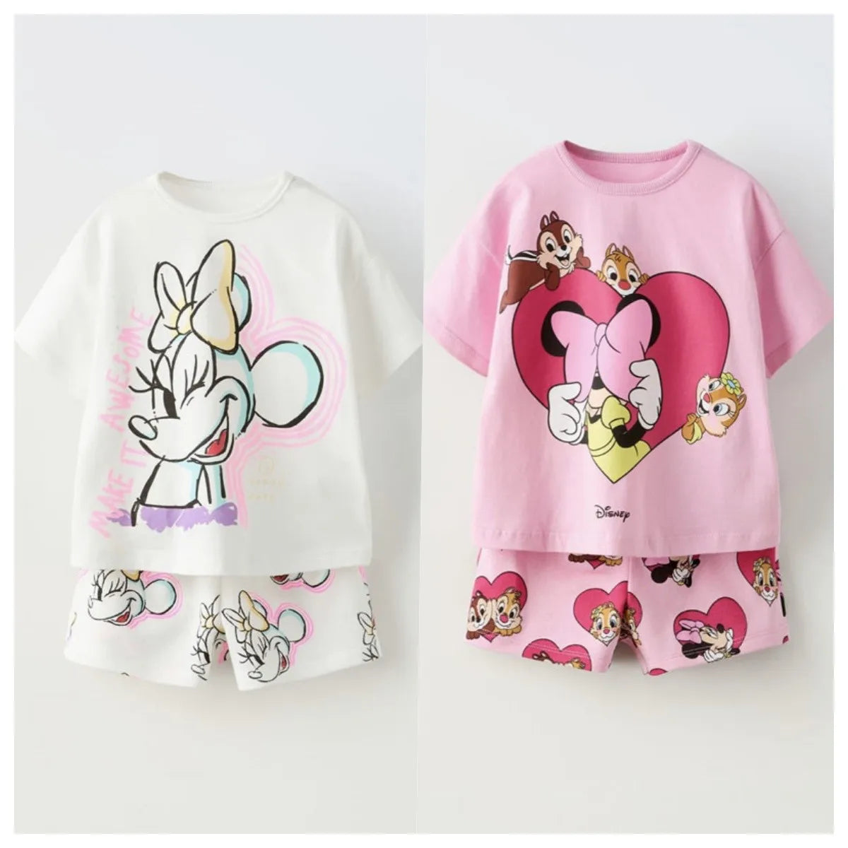 Little Girl Mickey Mouse Cartoon T-shirt Set