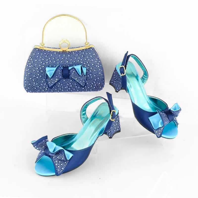 Italian Design Evening Shoes And Bags Pair