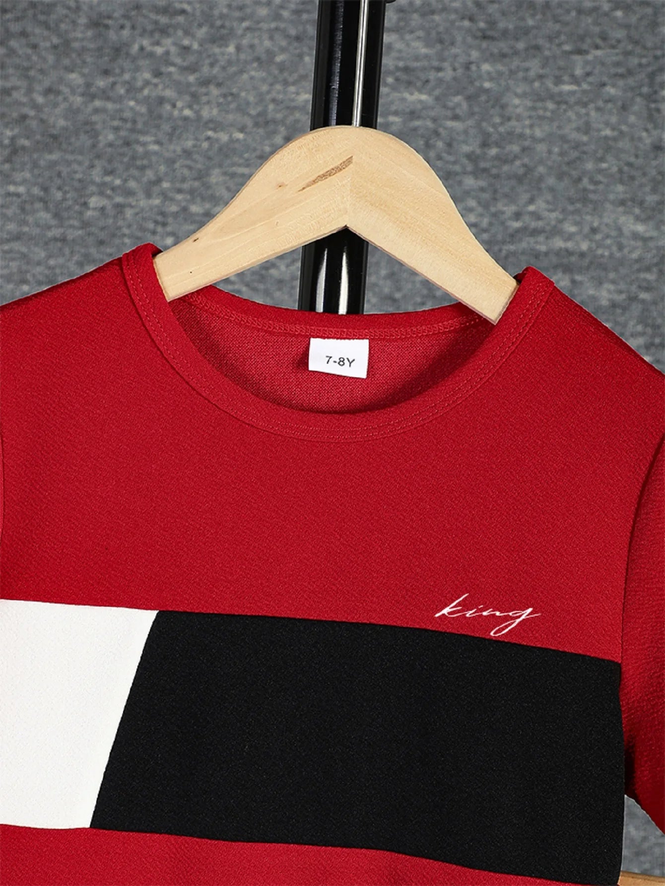 Boys Casual Colorblock Short Sleeve T-shirt+Shorts