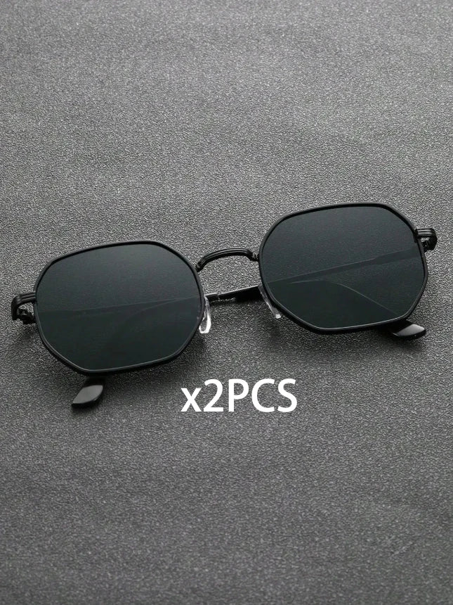 1/2 PCS Unisex Geometric Metal Frame Temperament Fashion Glasses For Outdoor Travel Driving Daily Life Accessories