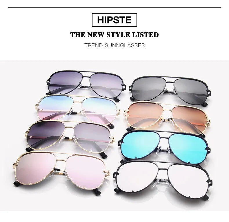 European And American Retro Style Double Beam Toad Mirror Men and Women Metal Sunglasses