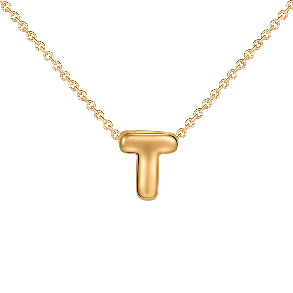 Dainty Mini Bubble Letter Necklace for Women