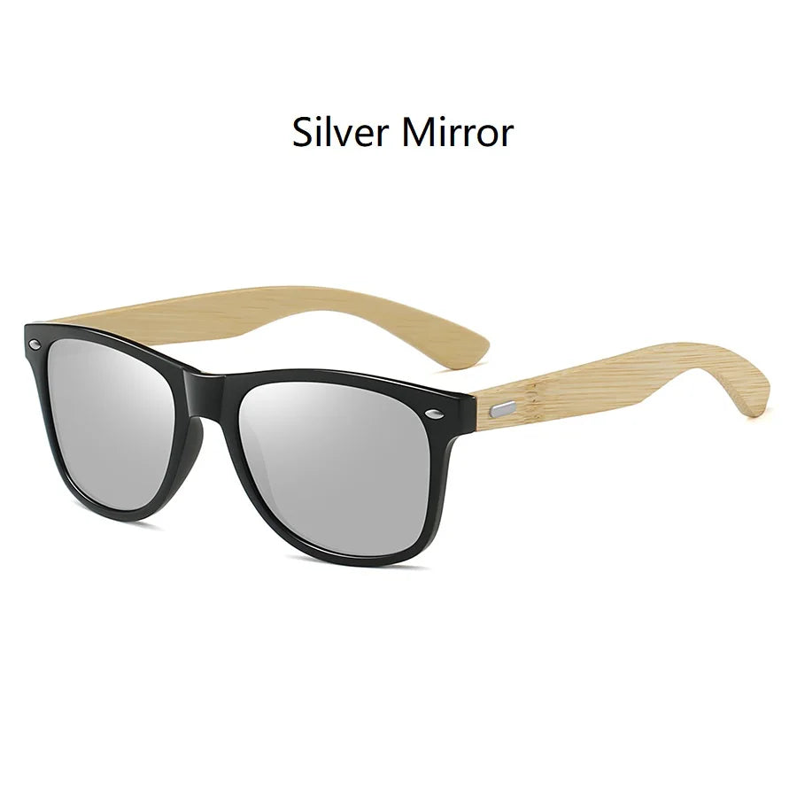 Fashion Bamboo Wood Vintage Square Sunglasses Men Women Luxury Brand Designer Sun Glasses Wooden Driving Fishing Eyewear