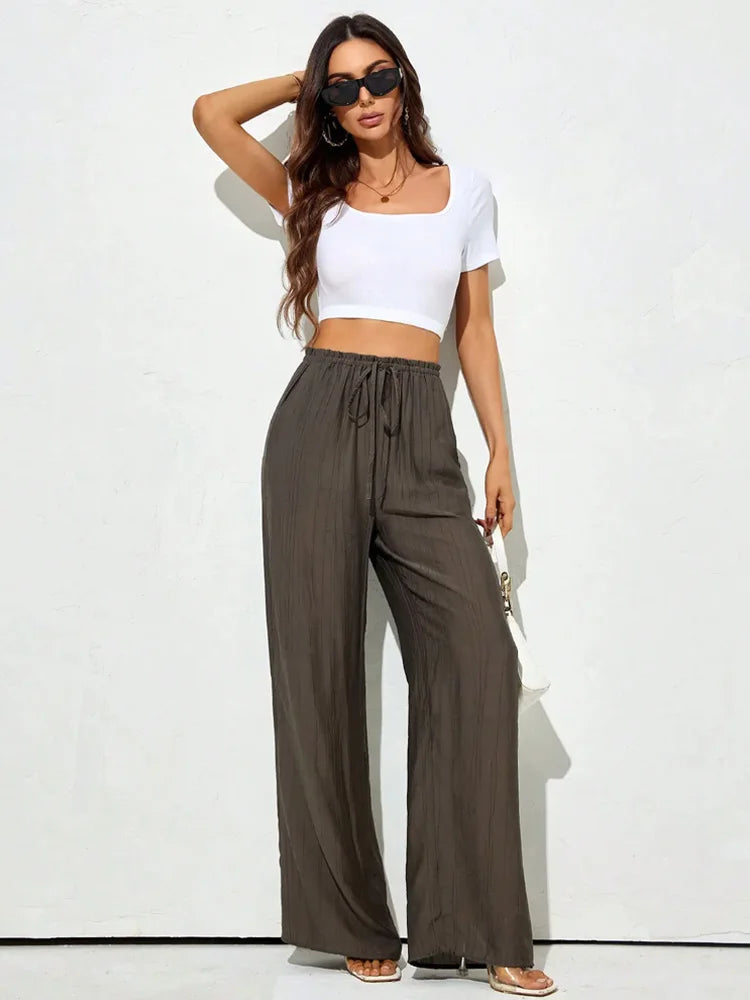 Women's Textured Straight Pants